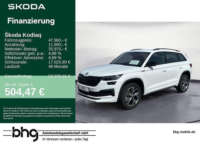 Weiß Gebraucht 2024 Skoda Kodiaq SportLine SUV | 47.960 € (Fairer Preis) - Bild 1/4
