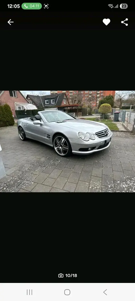 Gebraucht Mercedes SL500 AMG 306 PS (225 kW) 2001 Silber Cabrio
