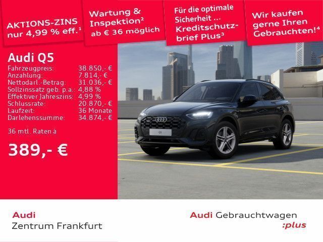Mythosschwarz metallic Gebraucht 2022 Audi Q5 S-Line SUV | 38.850 € (Guter Preis) - Bild 1/2