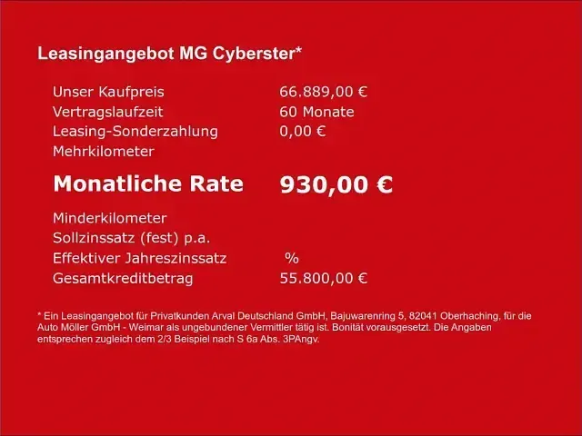 Neu MG Cyberster 375 kW (510 PS) 2026 Grau Cabrio