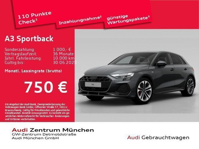 Daytonagrau perleffekt Gebraucht 2025 Audi A3 Sportback e-tron S-Line Limousine | 53.211 € (Fairer Preis) - Bild 1/2