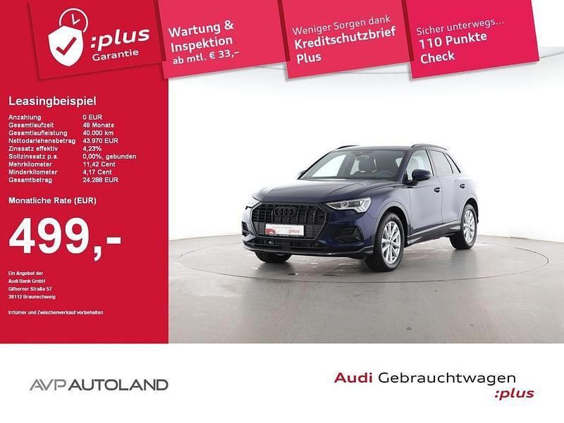 Navarrablau metallic Gebraucht 2025 Audi Q3 Advanced Plus SUV | 43.940 € (Etwas zu teuer) - Bild 1/4