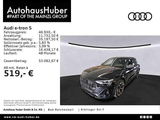Mythosschwarz metallic Gebraucht 2022 Audi e-tron Comfort SUV | 46.930 € (Fairer Preis) - Bild 1/4
