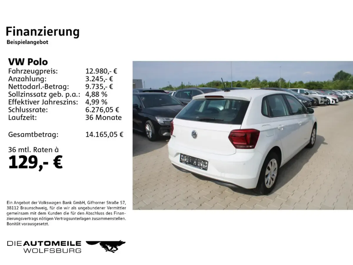 Gebraucht VW Polo Comfortline 95 PS (69 kW) 2020 Pure white Kleinwagen