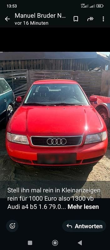 Gebraucht Audi A4 101 PS (74 kW) 1999 Rot Limousine