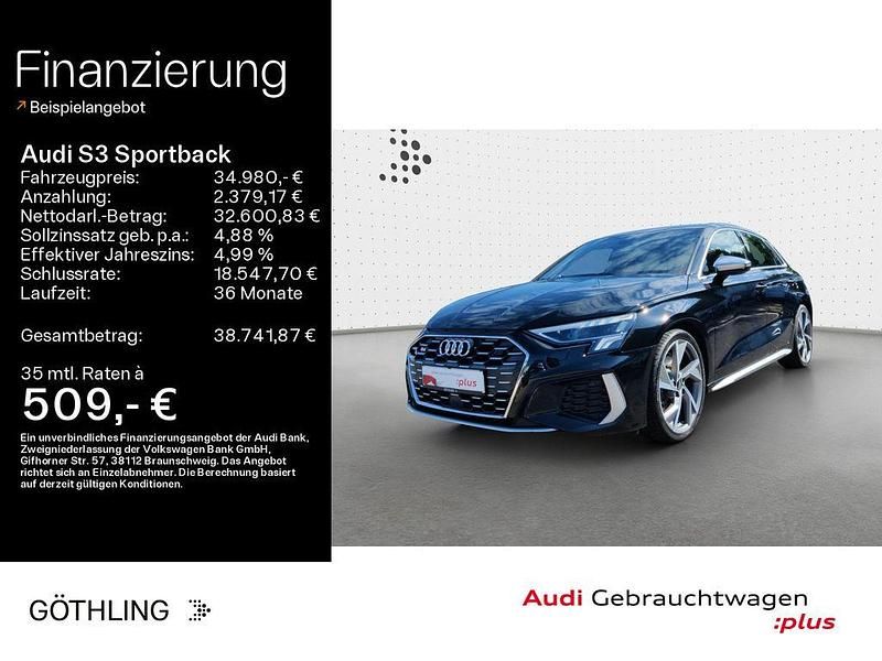 Mythosschwarz metallic Gebraucht 2021 Audi S3 Ambiente Limousine | 34.980 € (Fairer Preis) - Bild 1/4