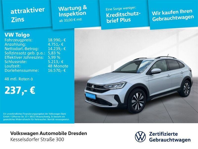 Reflexsilber metallic Gebraucht 2024 VW Taigo Life SUV | 19.485 € (Fairer Preis) - Bild 1/3