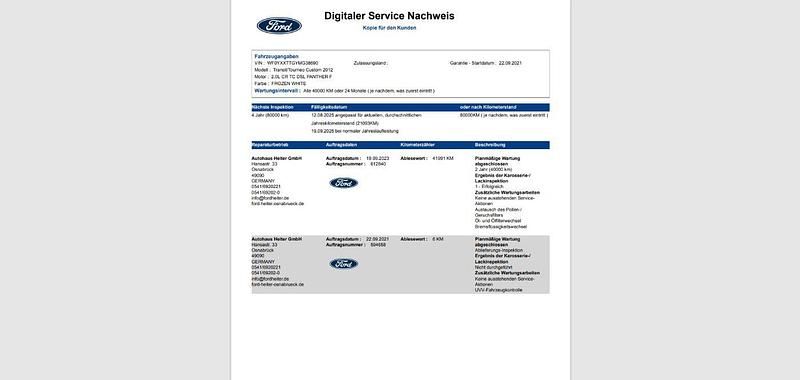 Occasion Ford Transit Custom Trend 131 ch (96 kW) 2021 Blanc Berline