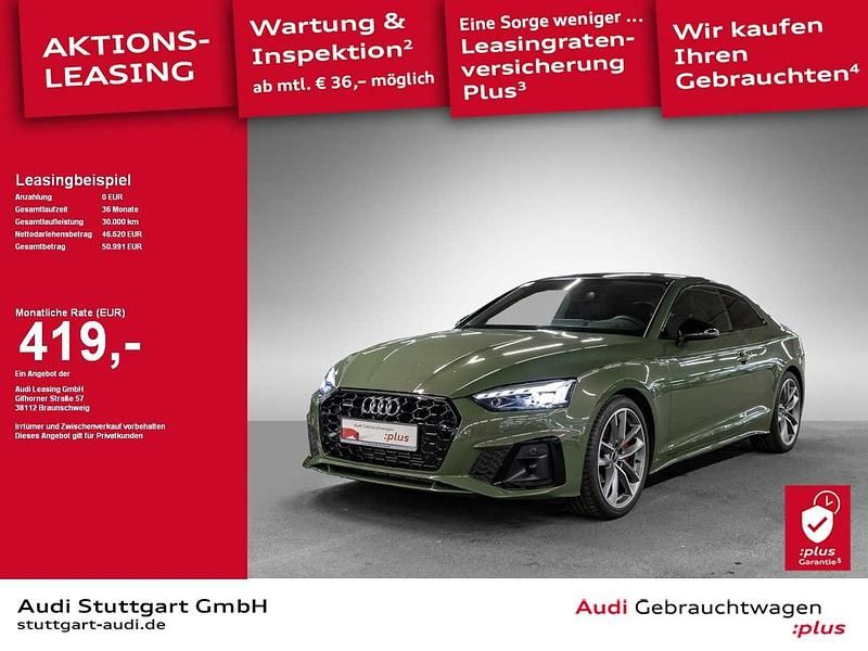 Distriktgrün metallic Gebraucht 2024 Audi A5 S-Line Coupé | 50.940 € (Guter Preis) - Bild 1/2