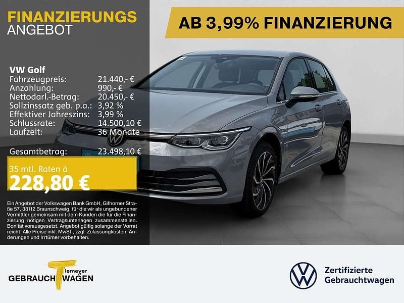 Grau Gebraucht 2022 VW Golf VIII Style Limousine | 21.440 € (Superpreis) - Bild 1/4