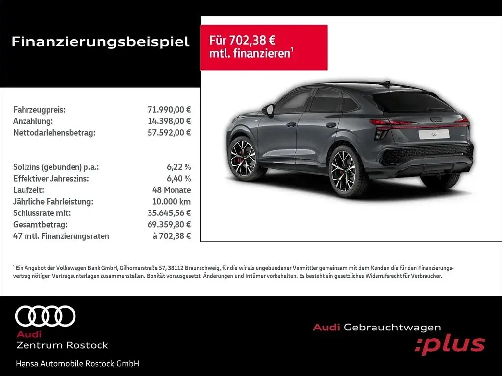 Gebraucht Audi Q3 Sportback S-Line 265 PS (194 kW) 2025 Daytonagrau perleffekt SUV