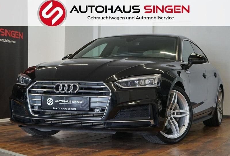 Schwarz metallic Gebraucht 2018 Audi A5 Sportback S-Line Kleinwagen | 26.990 € (Teuer) - Bild 1/4