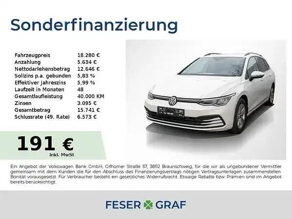 Pure white Gebraucht 2022 VW Golf VIII Kombi | 17.770 € (Fairer Preis) - Bild 1/4