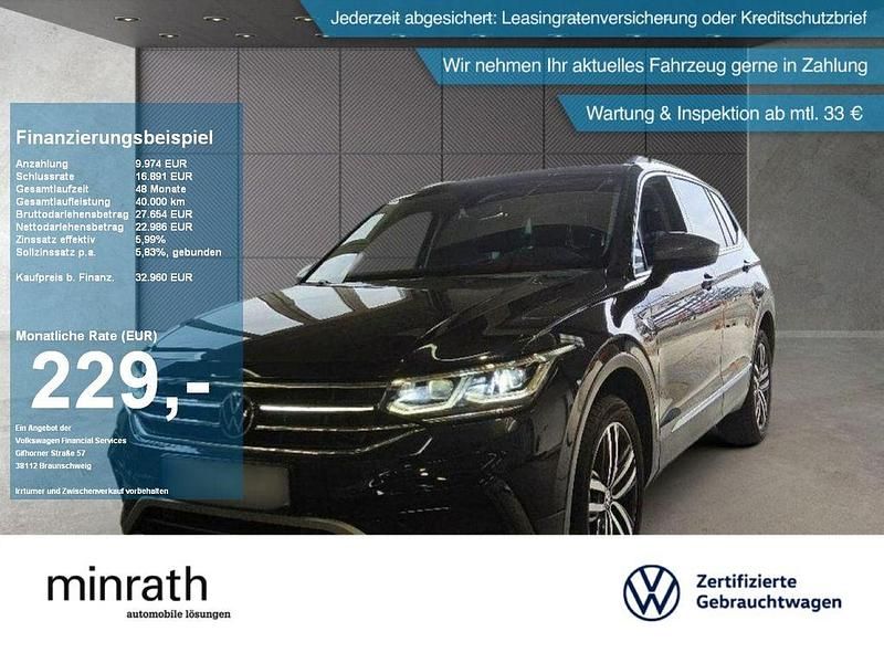 Schwarz Gebraucht 2022 VW Tiguan Allspace Elegance SUV | 32.960 € (Fairer Preis) - Bild 1/4
