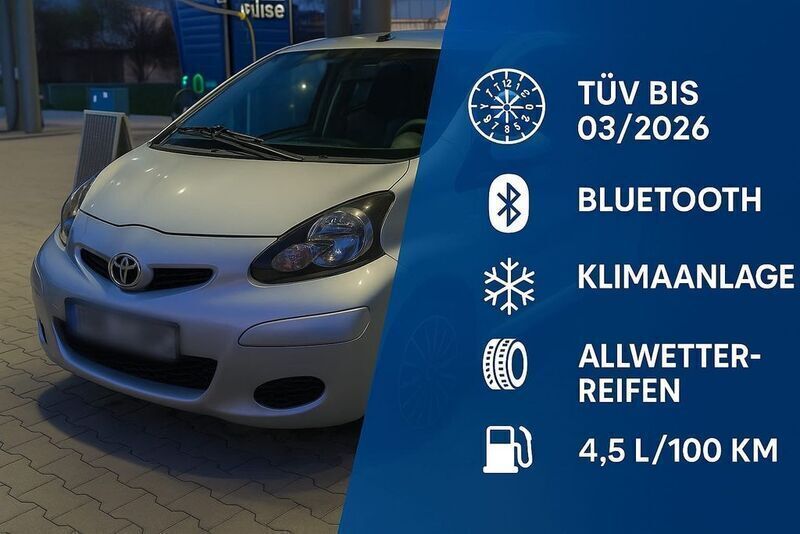 Silber Gebraucht 2011 Toyota Aygo Kleinwagen | 1.490 € (Superpreis) - Bild 1/4