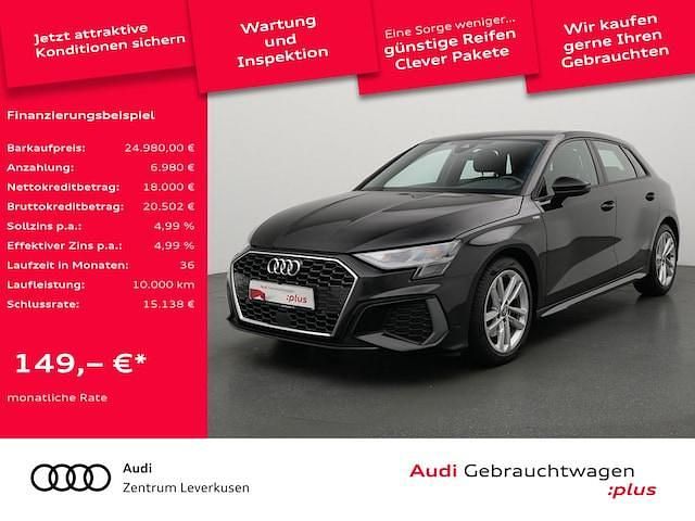 Mythosschwarz metallic Gebraucht 2021 Audi A3 S-Line | 24.980 € (Guter Preis) - Bild 1/4