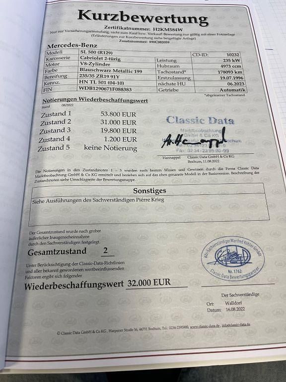 Gebraucht Mercedes 500 320 PS (235 kW) 1996 Schwarz Cabrio