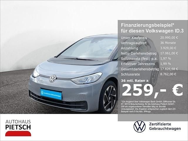 Grau Gebraucht 2021 VW ID.3 Pro Kleinwagen | 20.990 € (Fairer Preis) - Bild 1/3