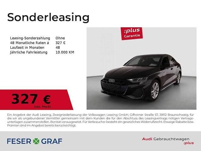 Mythosschwarz metallic Gebraucht 2025 Audi A3 Ambiente Limousine | 35.990 € (Fairer Preis) - Bild 1/4