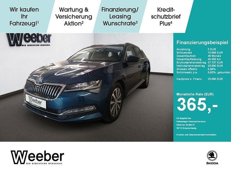 Lavablau (metallic) Gebraucht 2022 Skoda Superb Style Kombi | 23.690 € (Fairer Preis) - Bild 1/4