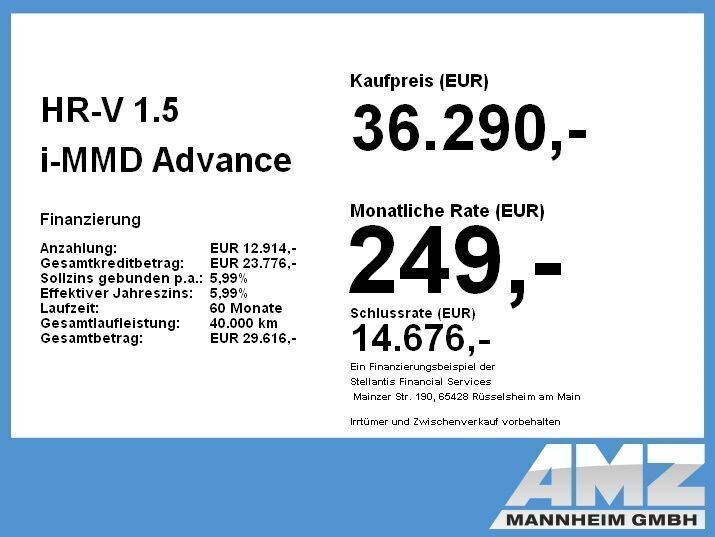 Schwarz Gebraucht 2025 Honda HR-V Advance SUV | 36.290 € (Teuer) - Bild 1/1