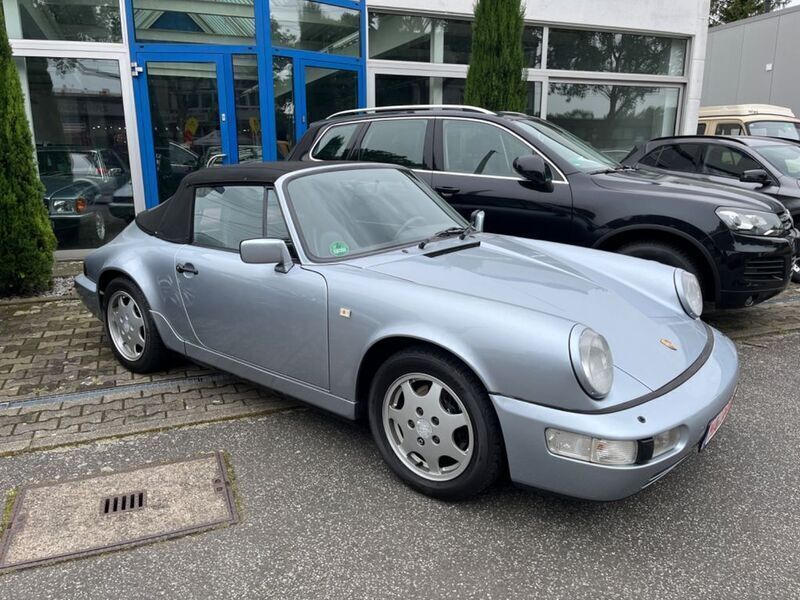 Polarsilber (metallic) Gebraucht 1991 Porsche 911 Carrera Cabriolet Cabrio | 69.900 € - Bild 1/4