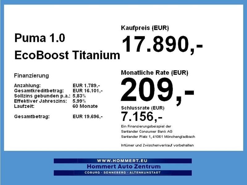 Gebraucht Ford Puma Titanium 125 PS (91 kW) 2023 Dynamicblau (metallic) SUV