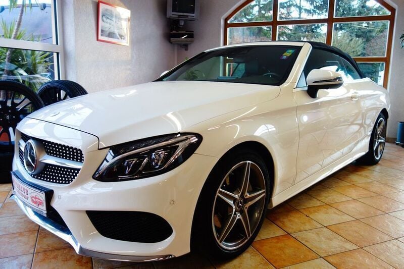 Polarweiss unilack Gebraucht 2017 Mercedes C200 AMG Cabrio | 29.800 € (Fairer Preis) - Bild 1/4