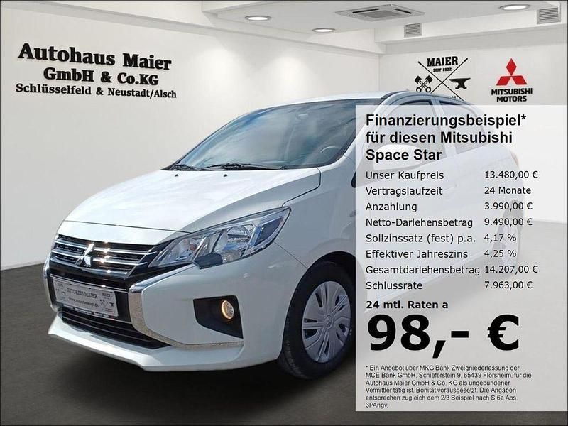 Neu Mitsubishi Space Star Select 71 PS (52 kW) 2025 S) (weiss Kleinwagen