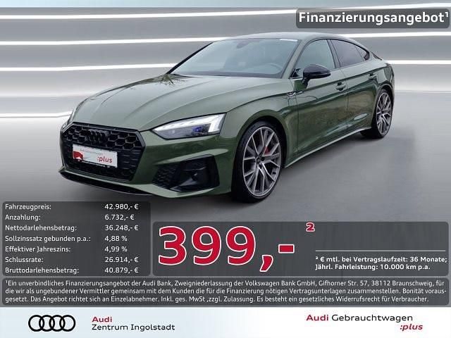 Grün Gebraucht 2022 Audi A5 Sportback S-Line Kleinwagen | 42.980 € (Teuer) - Bild 1/3