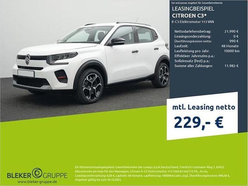 Polar weiß Neu 2025 Citroën e-C3 Van | 21.990 € (Fairer Preis) - Bild 1/3