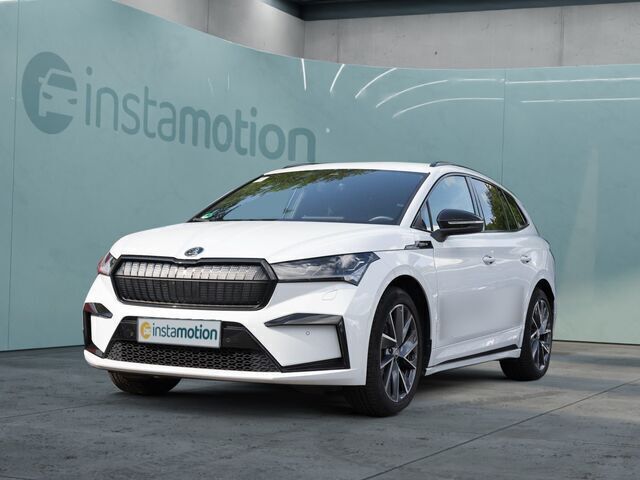 Weiß Gebraucht 2023 Skoda Enyaq iV SportLine SUV | 52.730 € - Bild 1/2