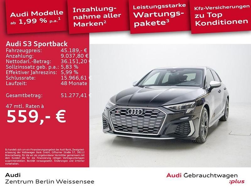 Mythosschwarz metallic Gebraucht 2024 Audi S3 Ambiente Limousine | 45.189 € (Fairer Preis) - Bild 1/4