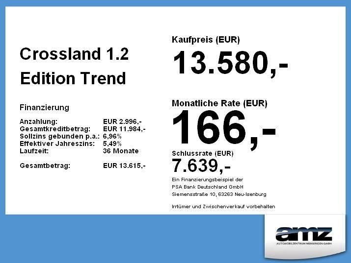 Gebraucht Opel Crossland X Edition 83 PS (61 kW) 2023 Jade weiss/arktis weiss SUV