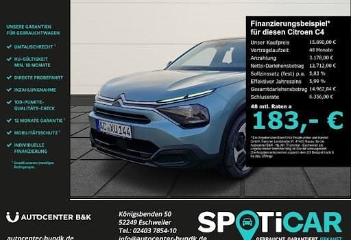 Gebraucht Citroën C4 PureTech 101 PS (74 kW) 2023 Lackierung olbia blau/typ aussenverkleid (metallic) Limousine