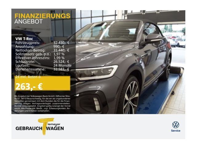 Grau Gebraucht 2023 VW T-Roc Cabriolet R-line Cabrio | 32.430 € (Fairer Preis) - Bild 1/1