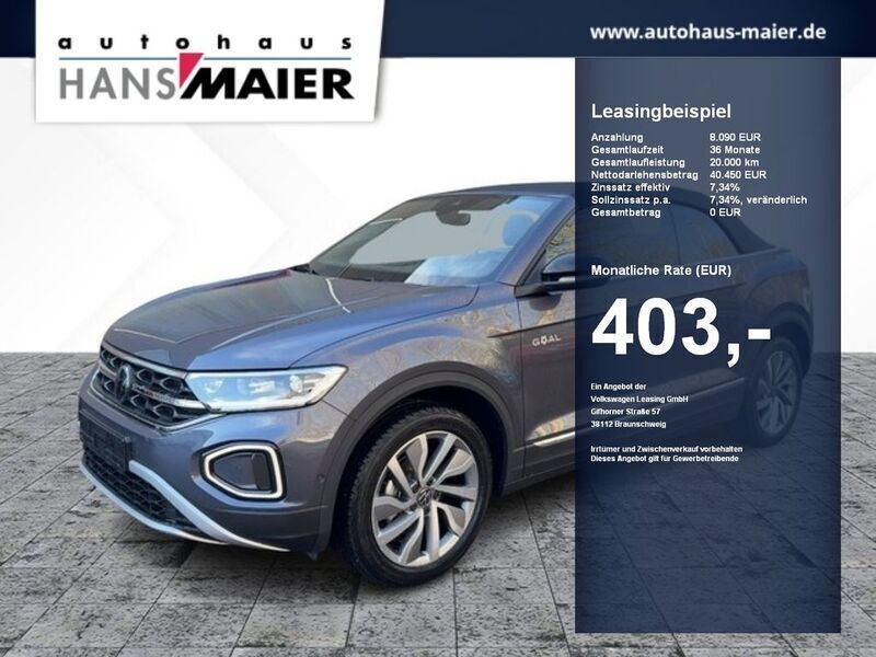 Rauchgrau metallic / schwarz Gebraucht 2025 VW T-Roc Cabriolet Goal Cabrio | 39.399 € - Bild 1/4