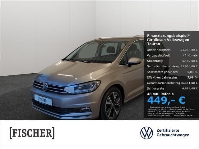 Gebraucht VW Touran Highline 150 PS (110 kW) 2019 Titanium beige Van / Kleinbus