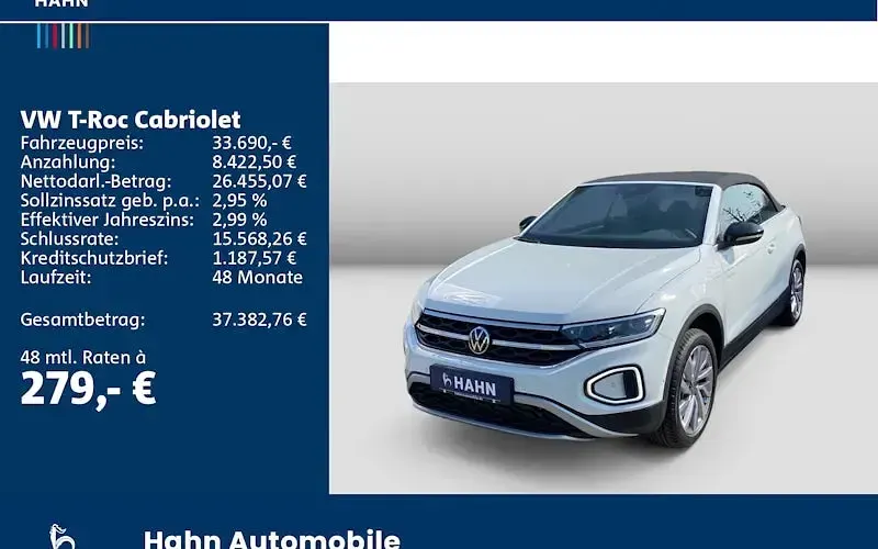 Gebraucht VW T-Roc Cabriolet 150 PS (110 kW) 2026 Weiß Cabrio