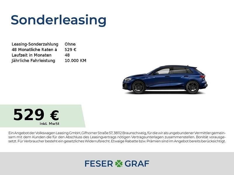 Blau Neu 2025 Audi A3 Sportback e-tron S-Line Limousine | 46.650 € (Fairer Preis) - Bild 1/4