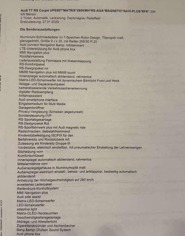 Gebraucht Audi TT RS 400 PS (294 kW) 2020 Grau Coupé