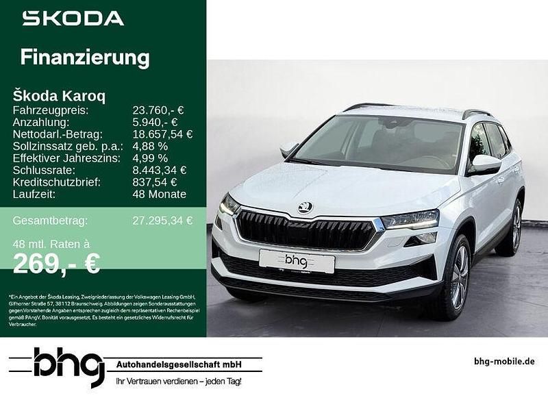 Moonweiß perleffekt Gebraucht 2022 Skoda Karoq Ambition SUV | 23.760 € (Guter Preis) - Bild 1/4