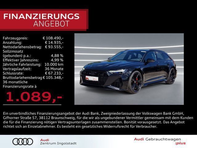 Mythosschwarz metallic Gebraucht 2023 Audi RS6 Performance Kombi | 108.490 € (Guter Preis) - Bild 1/3