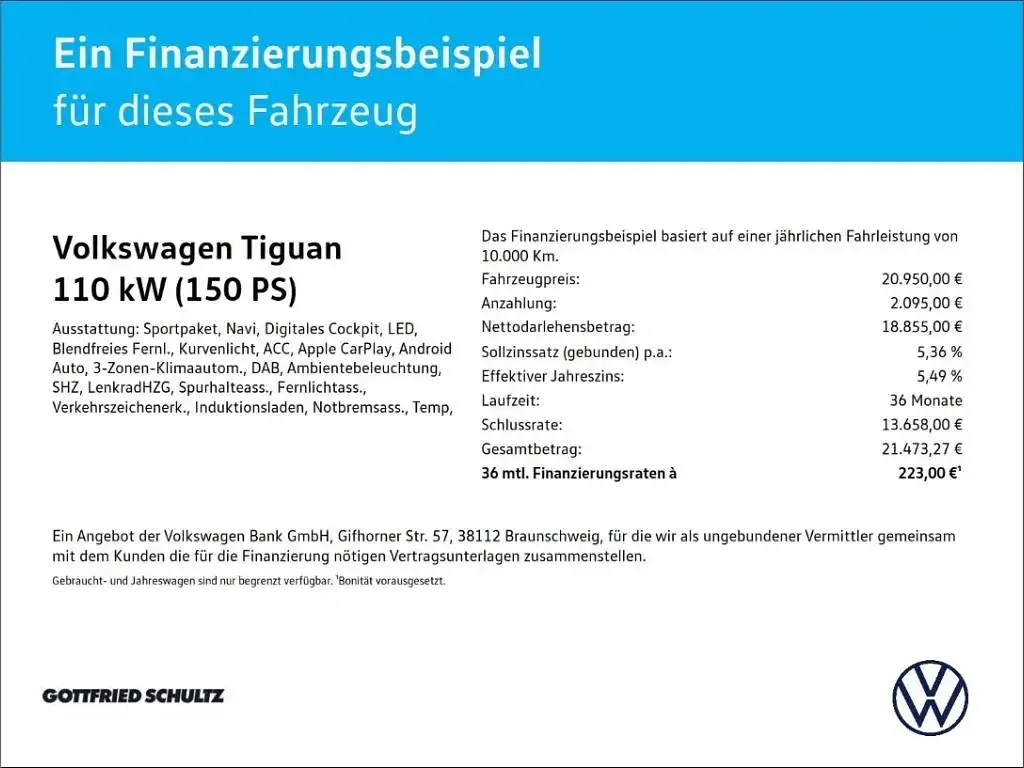 Gebraucht VW Tiguan United 150 PS (110 kW) 2021 Schwarz SUV