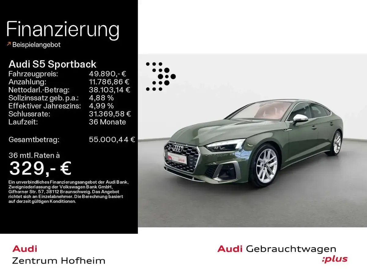 Usata Audi S5 341 CV (250 kW) 2023 Verde Coupé