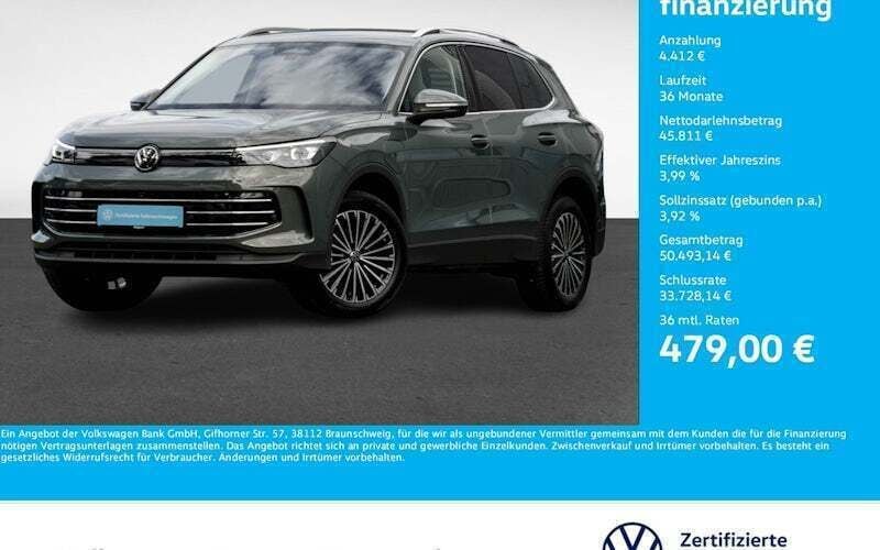 Grün Gebraucht 2024 VW Tiguan Elegance SUV | 50.223 € (Superpreis) - Bild 1/4