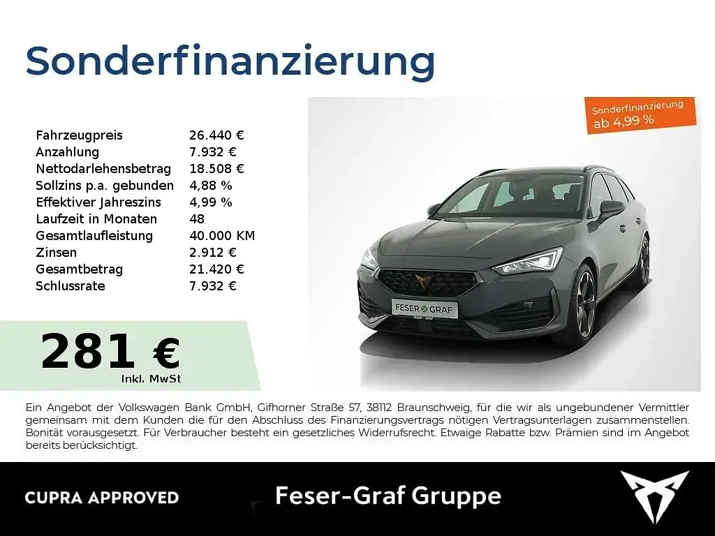 Second-hand Cupra Leon 150 CP (110 kW) 2024 Gri Break