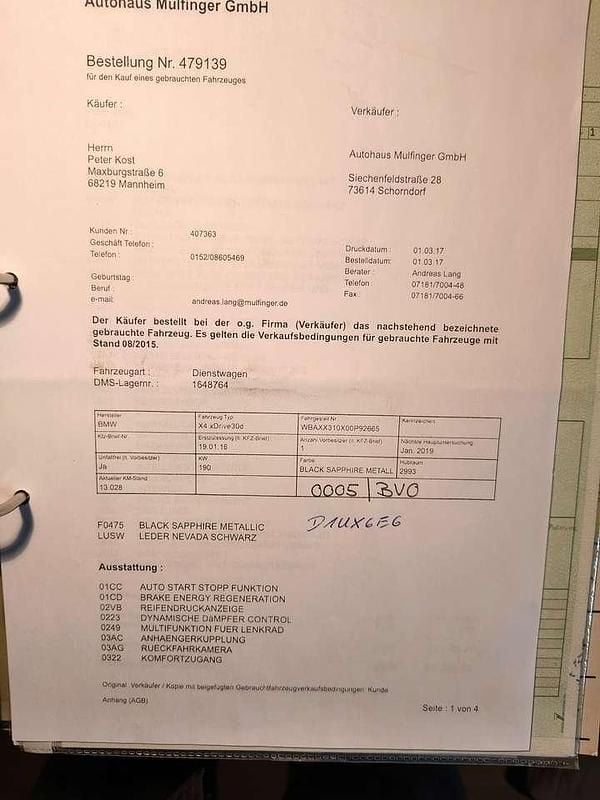 Gebraucht BMW X4 xLine 258 PS (189 kW) 2016 SUV