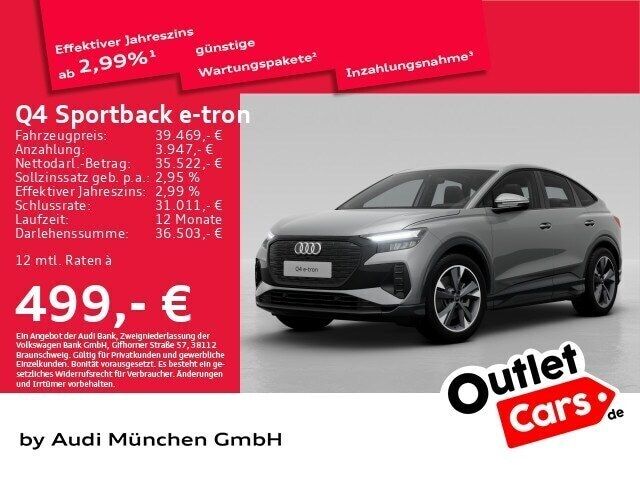 Taifungrau metallic Gebraucht 2022 Audi Q4 Sportback e-tron Ambiente SUV | 39.469 € (Fairer Preis) - Bild 1/1
