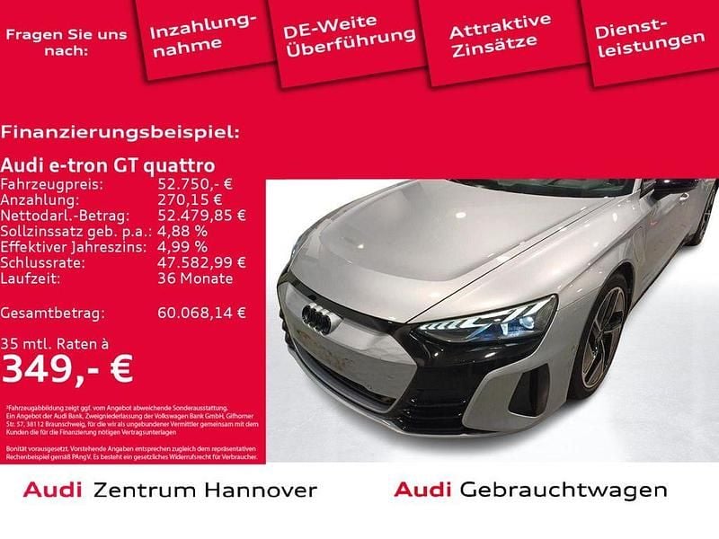 L5 florettsilber metallic (metallic) Gebraucht 2022 Audi e-tron GT quattro Ambiente Limousine | 52.750 € (Fairer Preis) - Bild 1/4